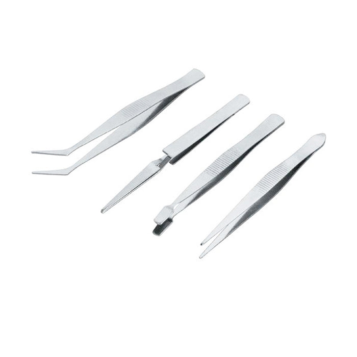 4 Pc Tweezer Set Stainless Steel Hobby Electronic Jewelry Watch Repairs Tool New