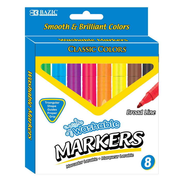 16 Pc Jumbo Washable Markers Kids Activities Triangle Broad Line Classic Colors