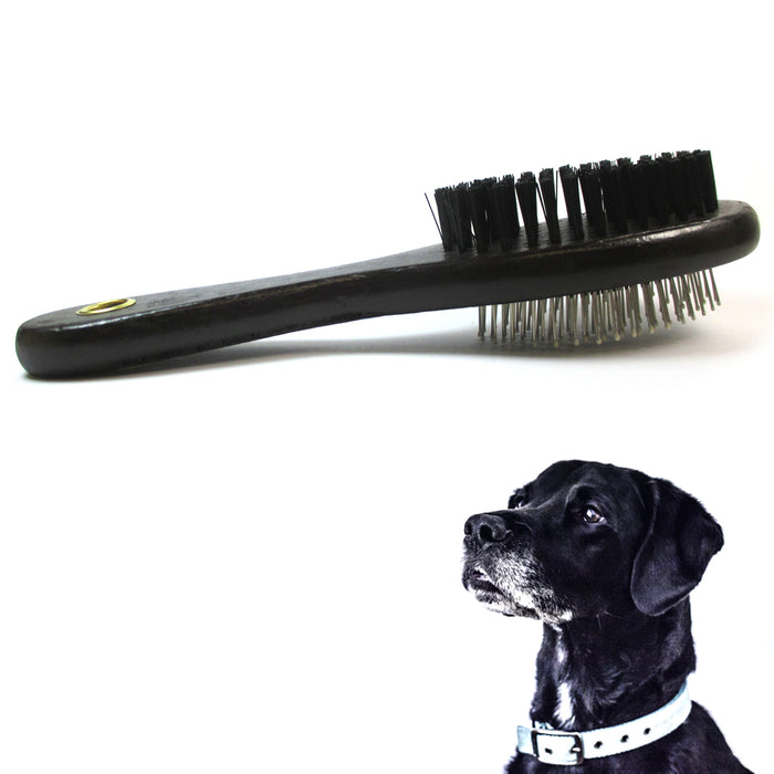 2 PC Double Side Bristle Pin Pet Dog Cat Hair Grooming Brush Fur Shedding Comb