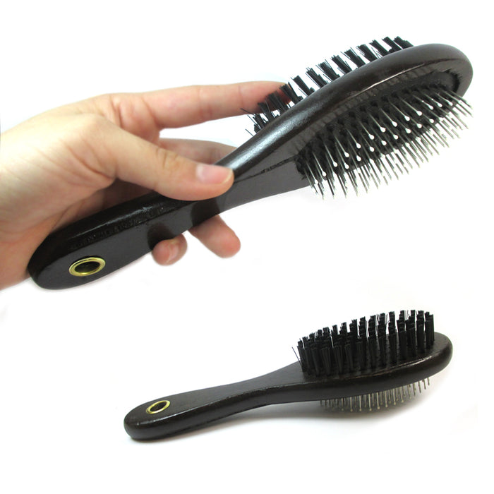 2 Double Sided Pet Brush Dog Cat Hair Grooming Coat Comb Fur Cleaner Pin Bristle