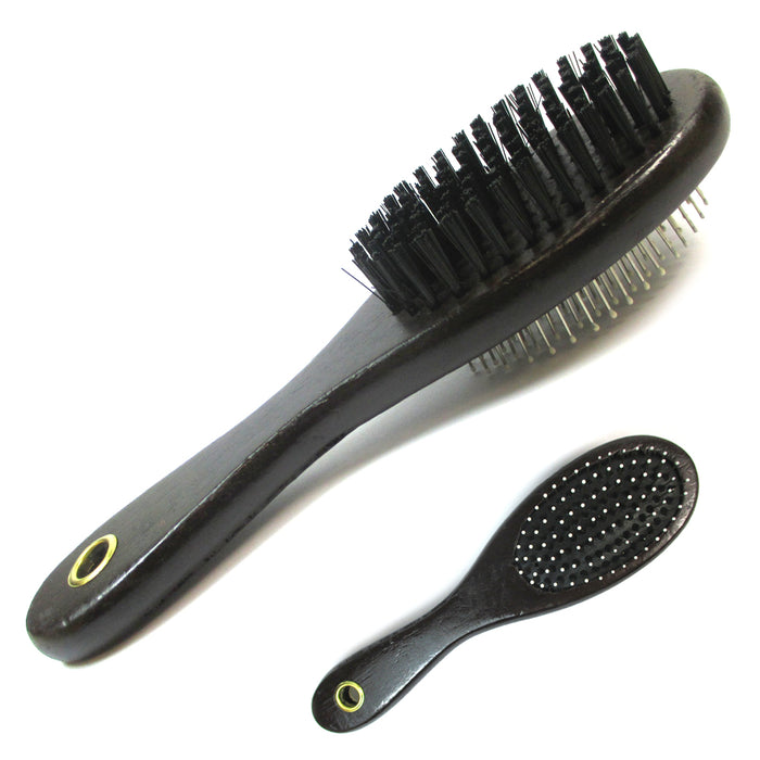 2 PC Double Side Bristle Pin Pet Dog Cat Hair Grooming Brush Fur Shedding Comb