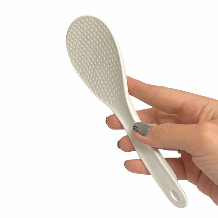 2PC Non Stick Plastic Flat Rice Scoop Paddle Meal White Spoon Ladle Kitchen Tool