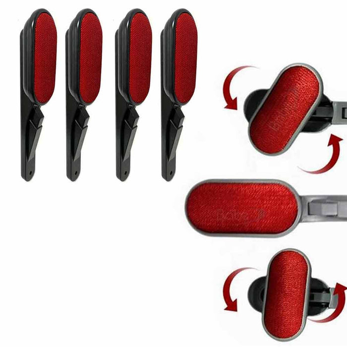 4 Pack Reusable Lint Brush Pet Hair Swivel Head Fuzz Dust Remover Magic Lint