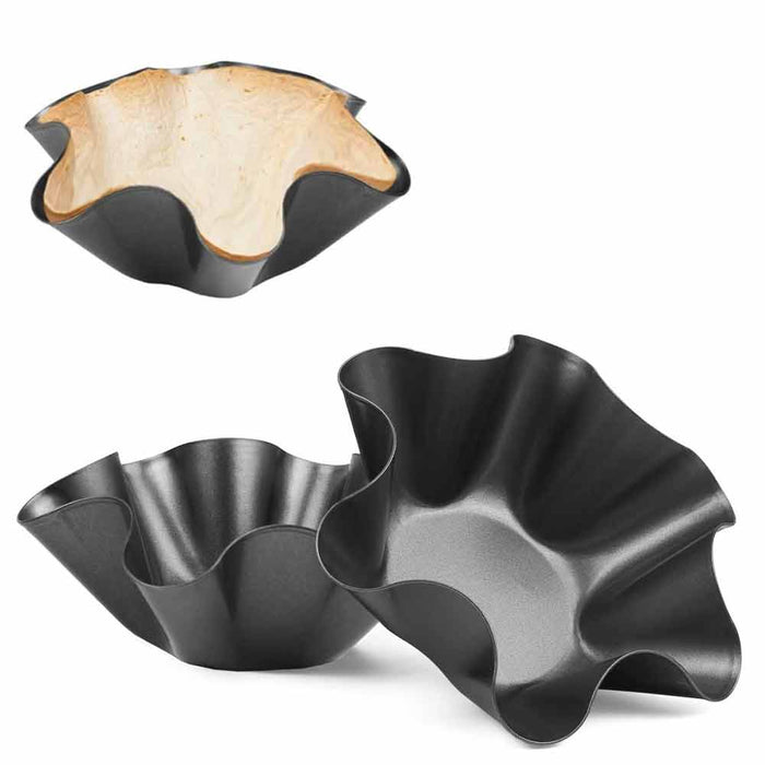 2 PC Tortilla Maker Nonstick Taco Shell Salad Bowl Perfect Taco Pan Carbon Steel