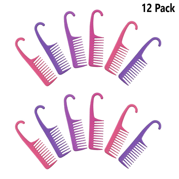 12 Pack Shower Combs Dry Wet Hair Gently Detangles Durable Wide Tooth Wholesale