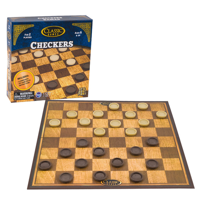 Classic Checker Board Game Set Traditional Modern Collectors Home Family Night