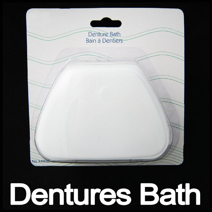White Denture Bath Retainer Box Orthodontic Mouth Guard Dental Storage Container