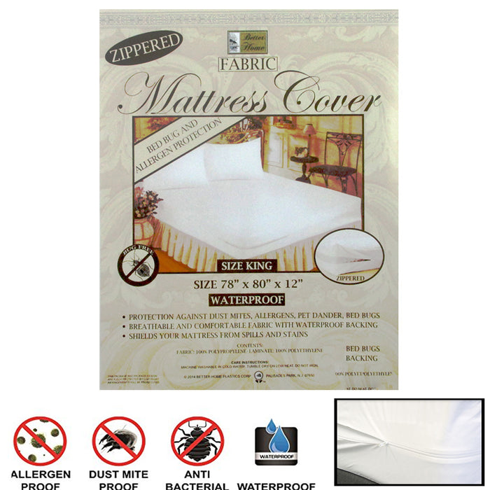 12Pack King Zippered Mattress Protector Waterproof Dust & Allergen Barrier Cover