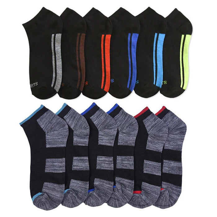 12 Pairs Mens Ankle Crew Socks Low Cut Quarter Sports Dozen Unisex Size 10-13