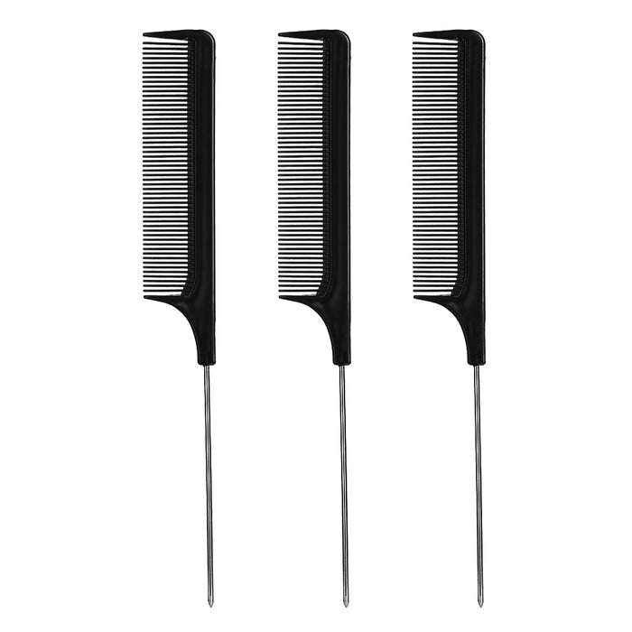 3 Pc Metal Rat Tail Combs Fine Tooth Professional Hair Salon Stylist New