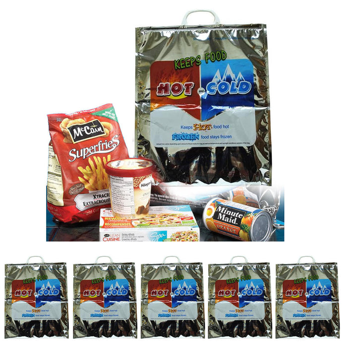 5 Pack Thermal Hot Cold Insulated Bag Grocery Shopping Hot Cold Holds 30Lbs Each