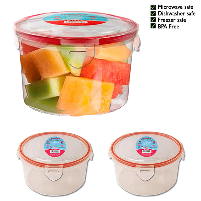 3 Food Storage Container 33 oz BPA Free Plastic Heavy Duty Round Large Meal Prep