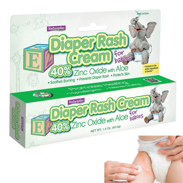 Baby Diaper Rash Cream 40% Zinc Oxide Soothes Diaper Rash Relief Chafing Aloe