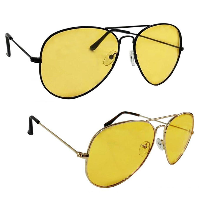 1 Pilot Polarized Sunglasses Fashion Yellow Lens Night Driving Glasses Men Women