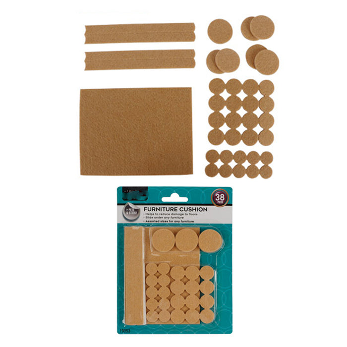 76 Pcs Non Slip Felt Pads Furniture Floor Protectors Table Chair Foot Leg Beige