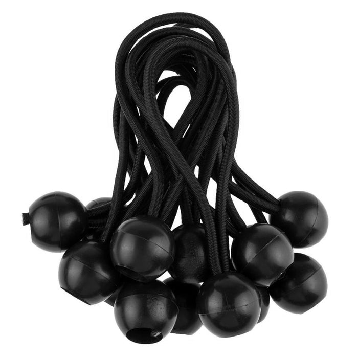 (200) 6" Heavy Duty Black Ball Bungee Cord Tarp Tie Down Strap Bungi Canopy Tent
