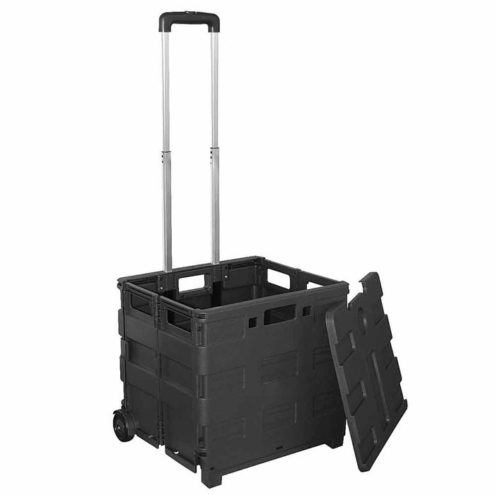 Collapsible Rolling Crate Dolly Cart Compact Folding Hand Truck Personal Utility
