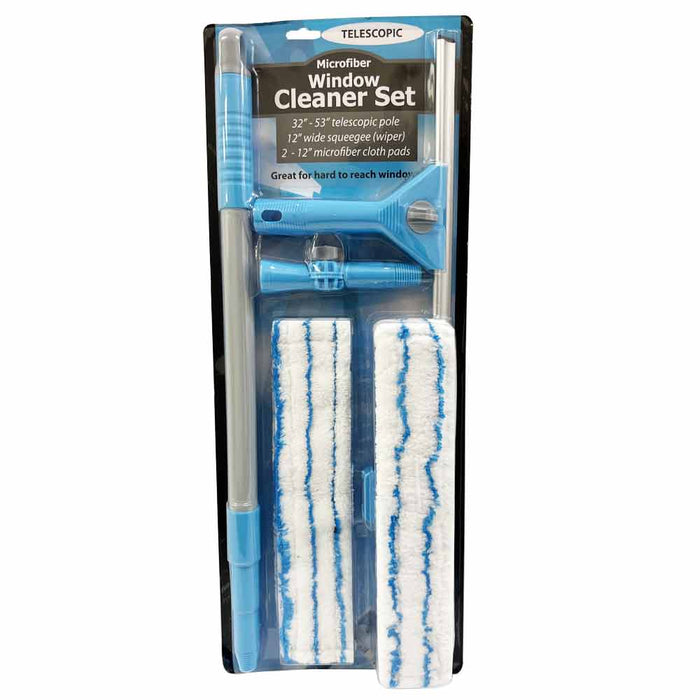 Window Washing Squeegee Kit with Extension Pole // Window Cleaning Tool  Combo with Telescopic Pole