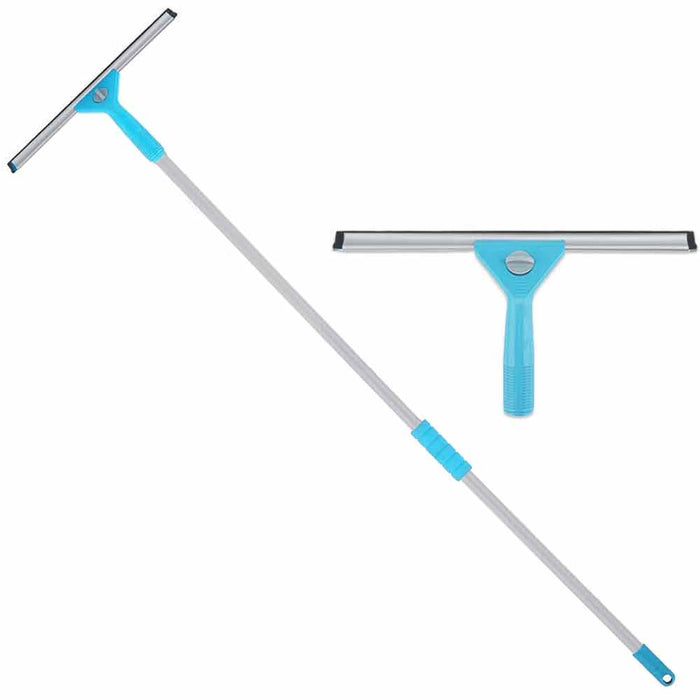 Window Cleaning Kit Multi Use Squeegee Long Telescopic Handle Sponge 53" Pro