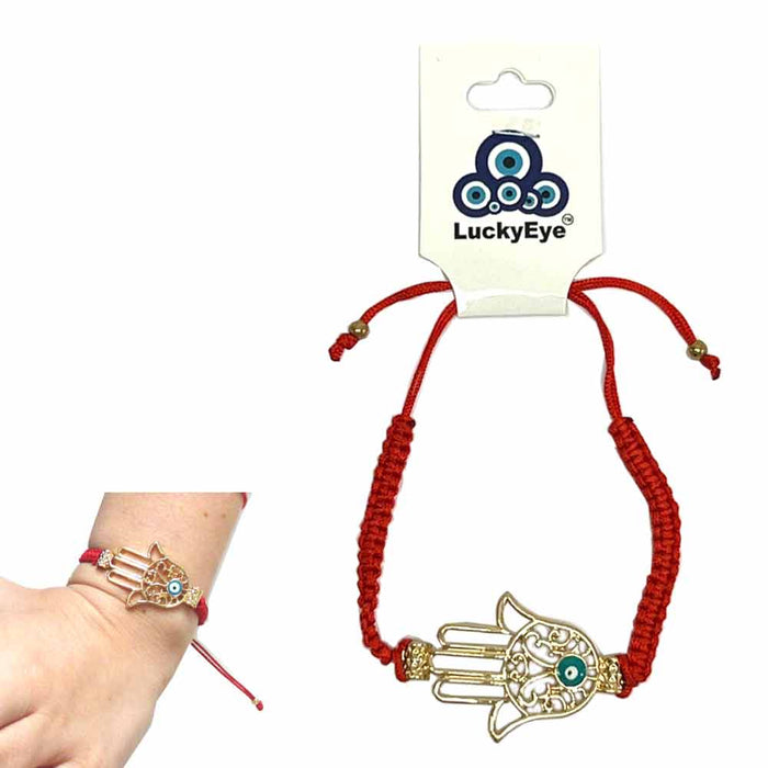Hamsa Evil Eye Red String Good Luck Friendship Blessing Celebrity Style Bracelet