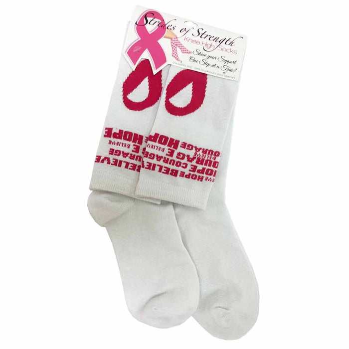 2 Pairs Breast Cancer Awareness Socks Womens Pink Ribbon Support Soft Sports