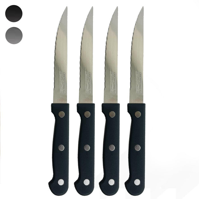 4PC Steak Knives Stainless Steel Serrated Knife Utensil Slice Cutlery Kitchen