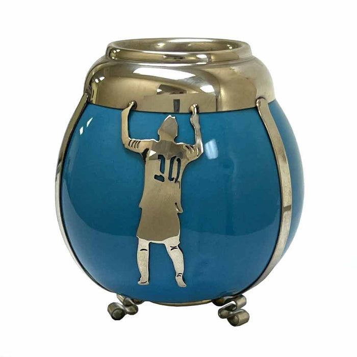 Messi 10 Ceramic Mate Gourd Cup Set Argentina Alpaca Bombilla Drink Straw Travel