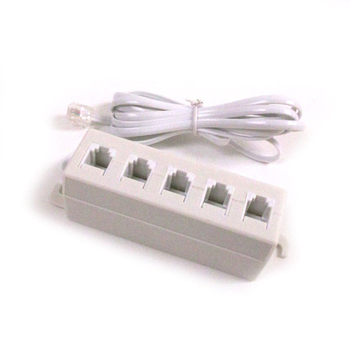 Home Telephone 5-Way Modular Outlet Landline Jack Cable Cord Wire Splitter Phone
