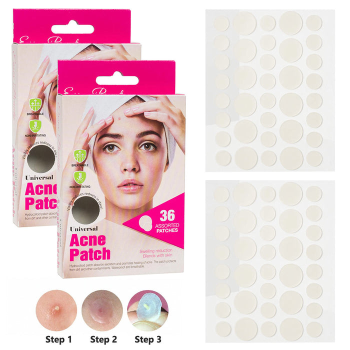 72 Count Hydrocolloid Patches Acne Control Treat Pimples Blemishes Patch Zits