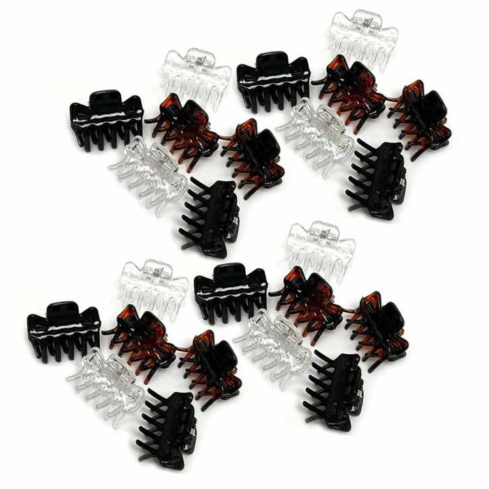 20 Pc Mini Hair Claw Clips Kids Adult Hairstyles Strong Grip Multifunction Clamp