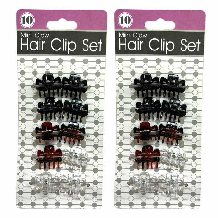 20 Pc Mini Hair Claw Clips Kids Adult Hairstyles Strong Grip Multifunction Clamp