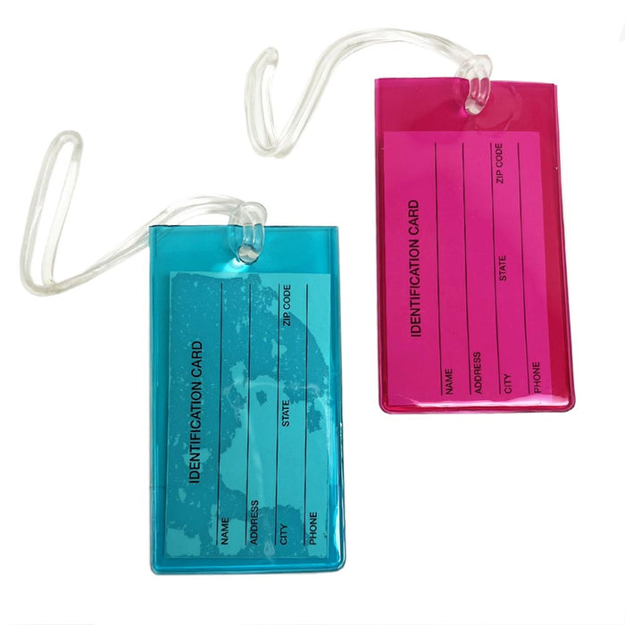 4 Pcs Jelly Luggage Tags Label Strap Name Address ID Suitcase Bag Baggage Travel