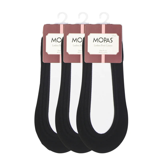 3 Pair No Show Socks Women Non Slip Invisible Ultra Low Cut Shoe Size 9-11 Black