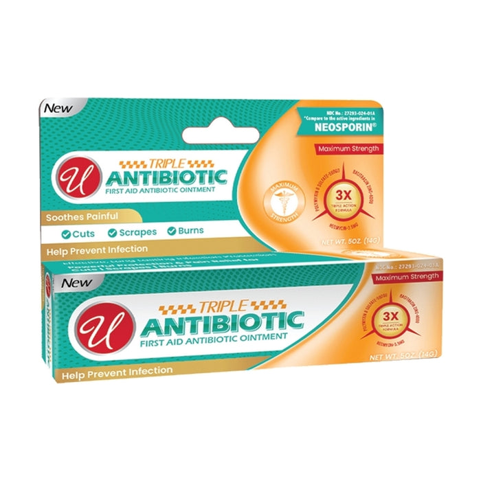 2 Pain Relief Bacitracin Ointment First Aid Antibiotic 0.5 oz 14g Anti Infection