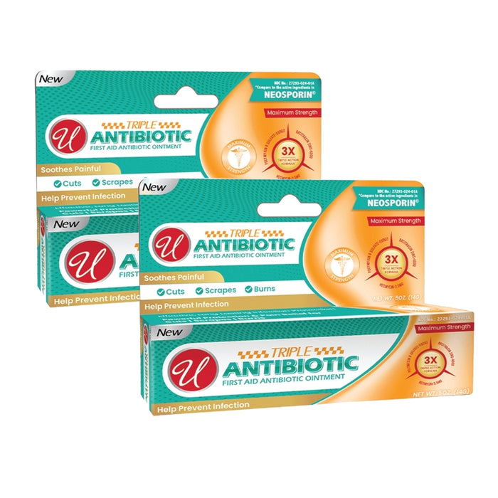 2 Pain Relief Bacitracin Ointment First Aid Antibiotic 0.5 oz 14g Anti Infection