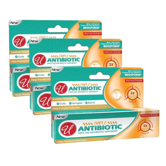 3 Pk Bacitracin Antibiotic Ointment First Aid Pain Relief 0.5 oz 14g Cuts Burns