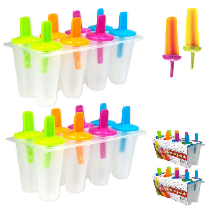 16 Freezer Ice Pop Maker Frozen Pops Mold Popsicle Dessert Ice Cream Cake Treats