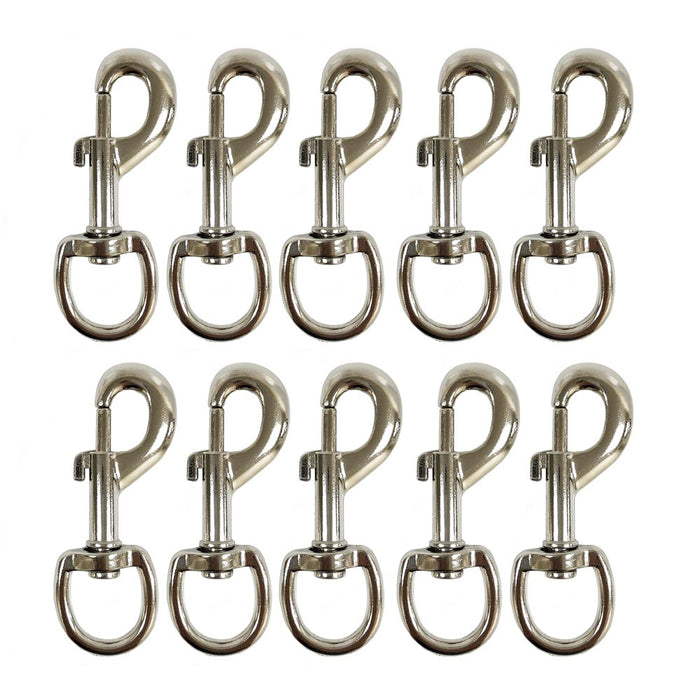 10 Pc Swivel Snap Hook Eye Bolt Pet Lobster Clasp Key Chain Nickel Plated Boat