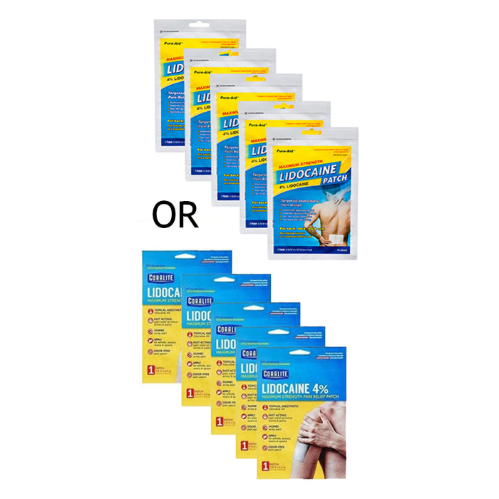 5pc Lidocaine 4% Pain Relief Patch Medicated Pad Patches Maximum Strength Muscle