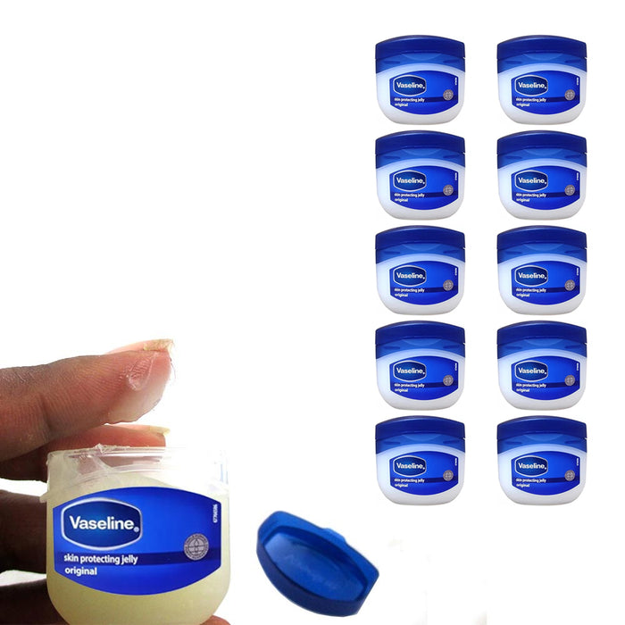 10pc Vaseline Original Therapy Lip Balm Gloss Glowing 0.25oz Petroleum Mini Jars