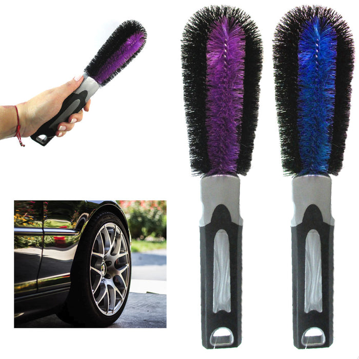 1 Car Wash Wheel Tire Brush Soft Bristles Easy Grip Cleaner for Rims Cars Trucks