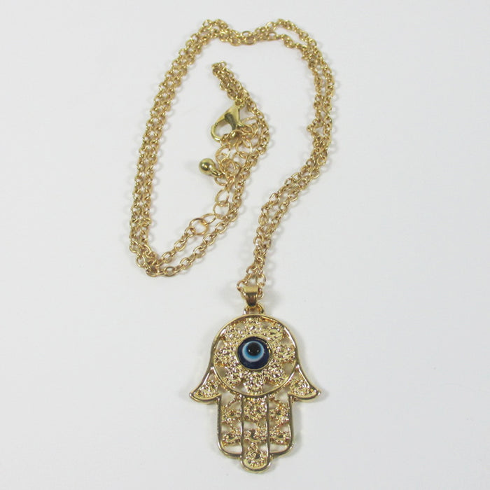 Evil Eye Hamsa Hand Fatima Judaica Kabbalah Charm Pendant Necklace Jewelry Gifts