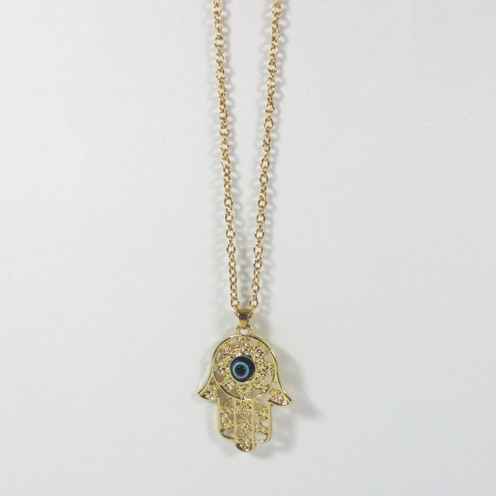 Evil Eye Hamsa Hand Fatima Judaica Kabbalah Charm Pendant Necklace Jewelry Gifts