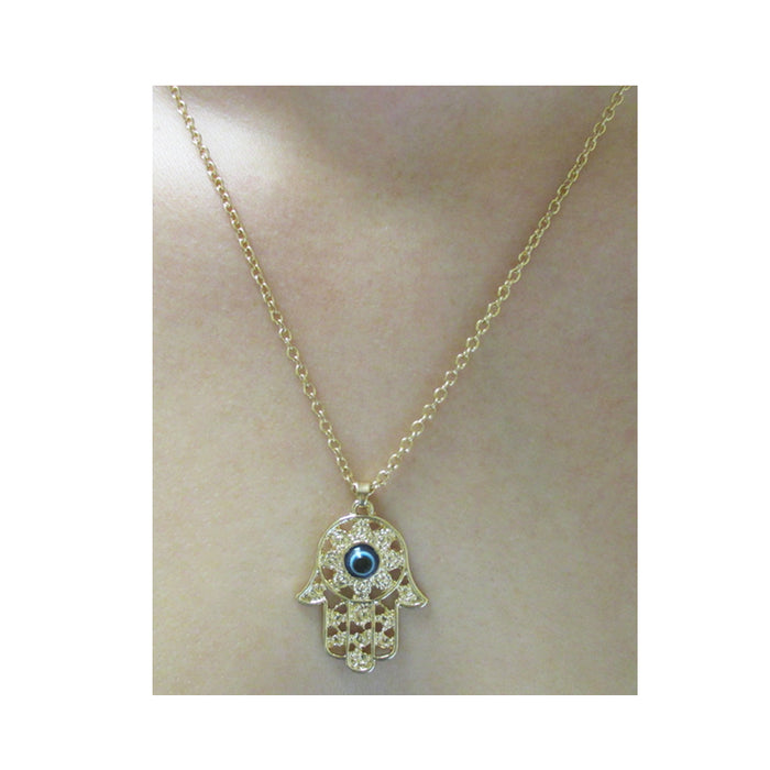 Evil Eye Hamsa Hand Fatima Judaica Kabbalah Charm Pendant Necklace Jewelry Gifts