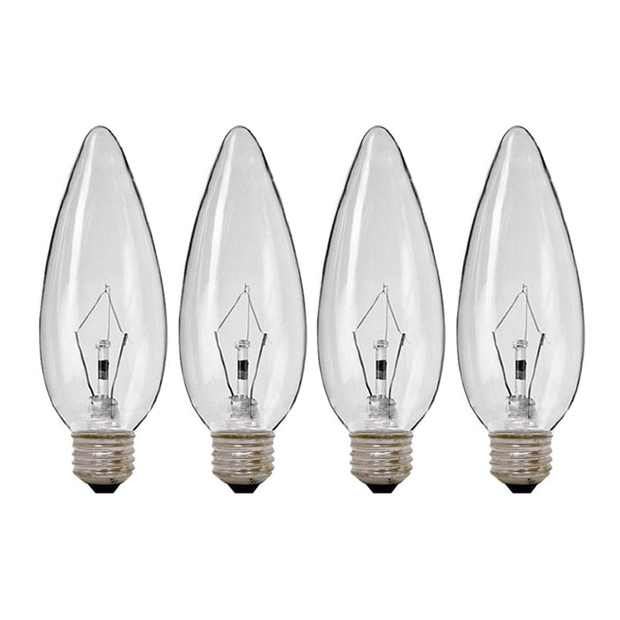 4 Clear 40 Watt Candelabra E26 Night Light Bulb 120V Soft Lamp Chandelier Sconce