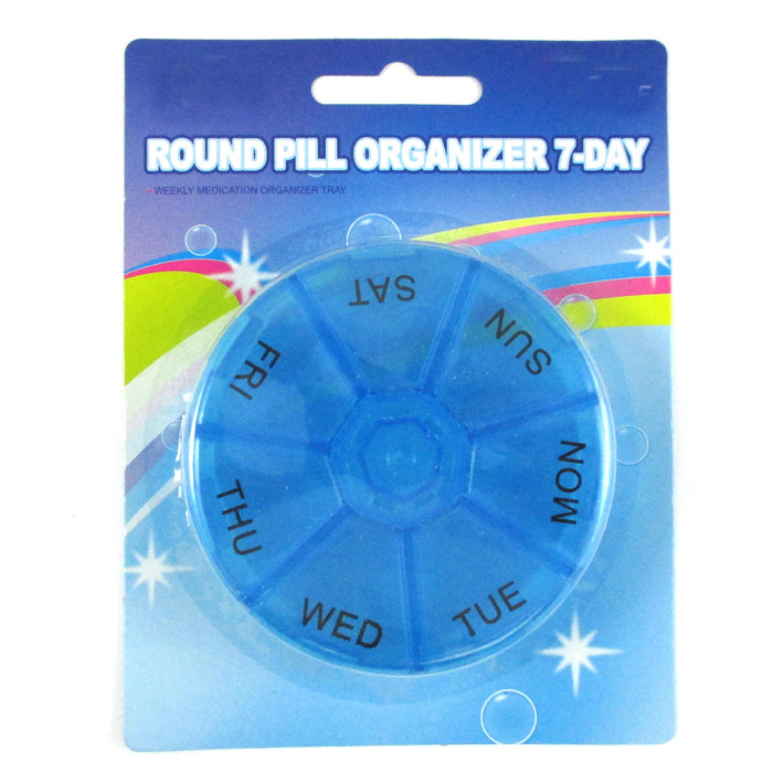 2 Round 7 Day Pill Box Medicine Organizer  Daily Weekly Medication Holder Travel