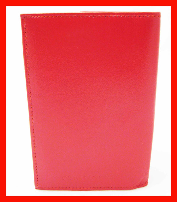 Red Leather Passport Holder RFID Blocking Case Cover Access Reader Id Travel New