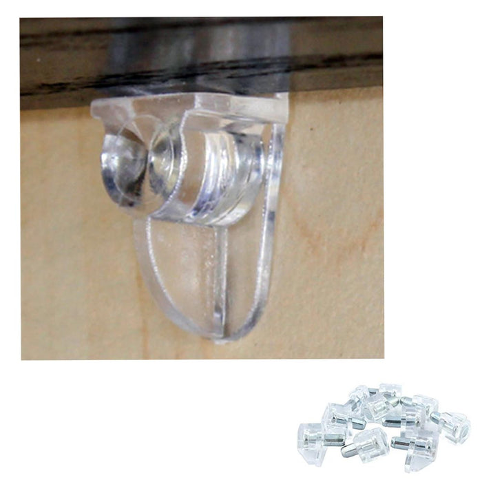 60 Pcs 5MM 3/16" Inch Clear Shelf Support Pin Peg Plastic Cabinet Book Shelves