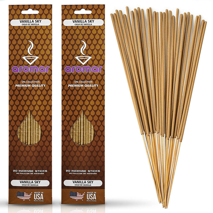 40 Heavily Scented Incense Sticks Vanilla Sky Scent Hand Dipped Aroma Therapy