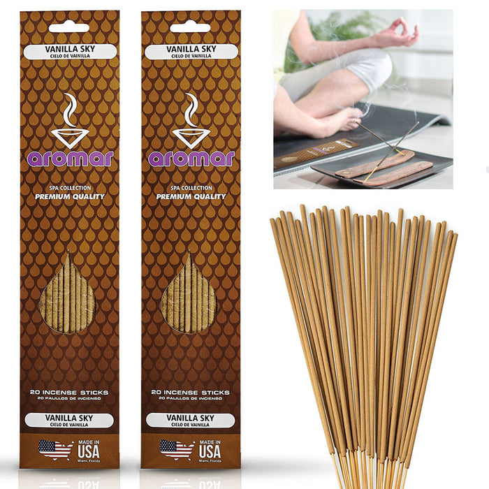 40 Heavily Scented Incense Sticks Vanilla Sky Scent Hand Dipped Aroma Therapy